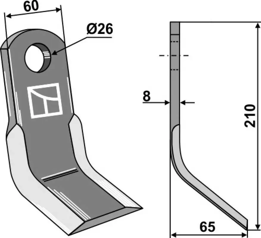 Y-Messer 210x60mm